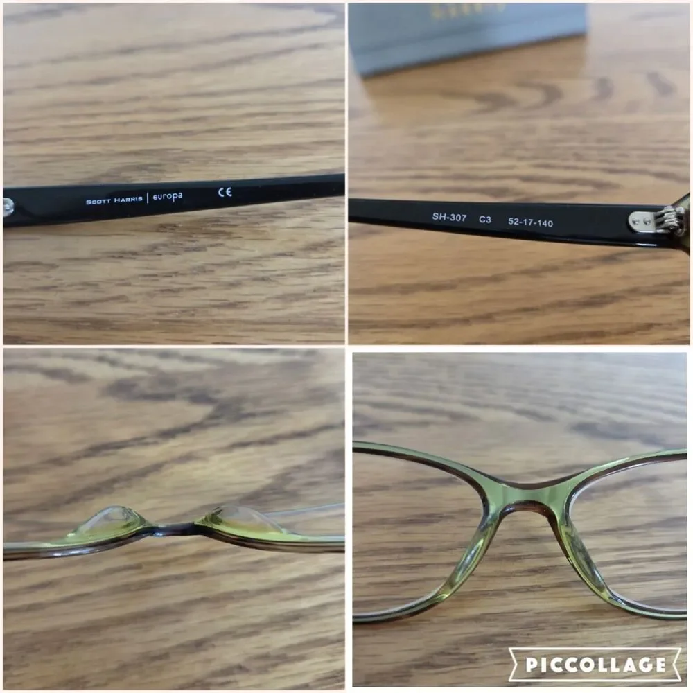 Scott Harris Europa SH-307 C3 Dark Tortoise Eyeglasses Frames w/ Case 52-17-140